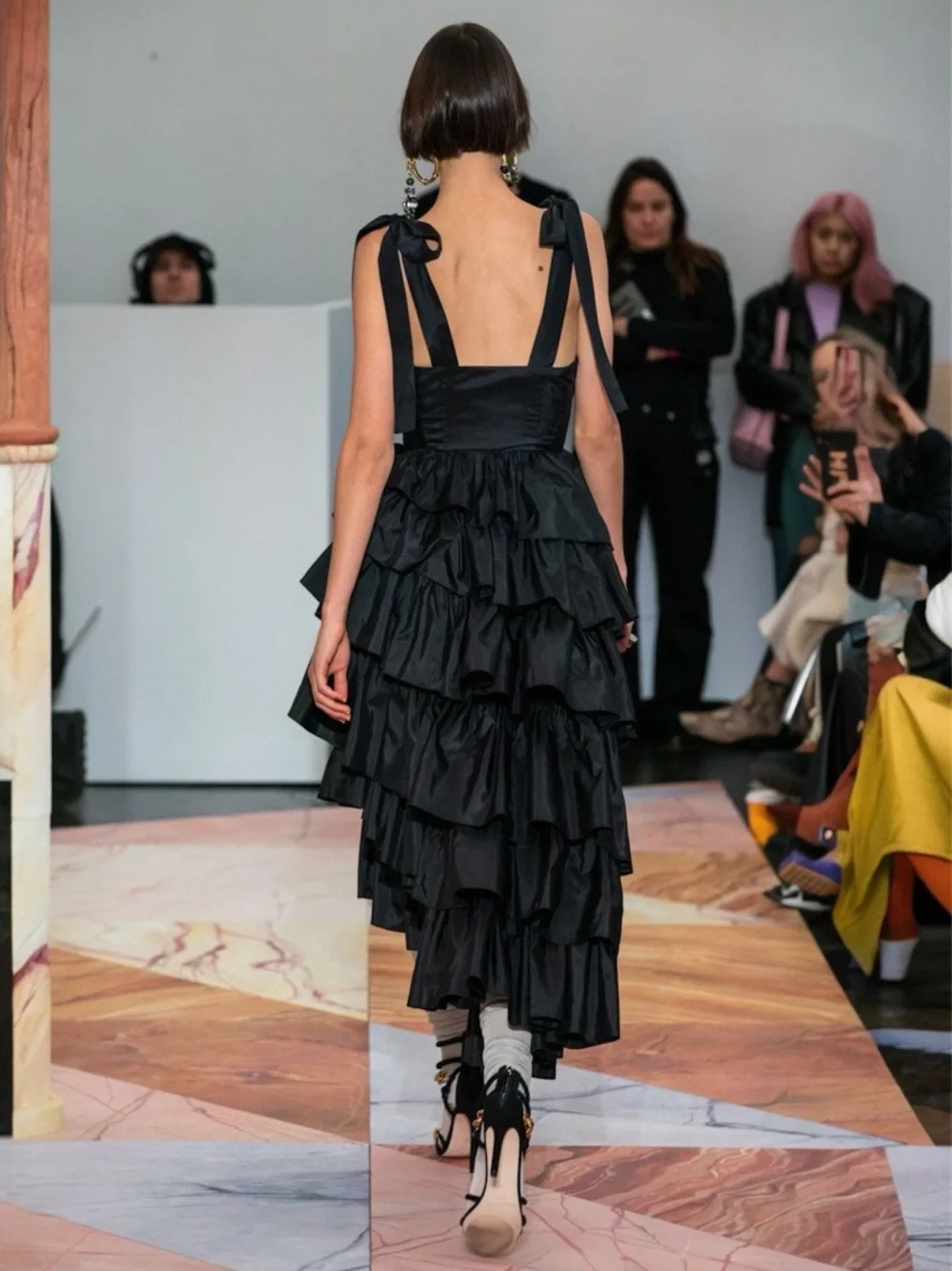 Ulla Johnson Valentina Silk Tiered Ruffle Midi Dress Black 6 NWT - Picture 12 of 15